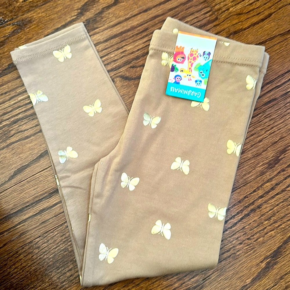 NWT Granimals 4T Caramel colored Gold Foil Butterfly Legging Pants